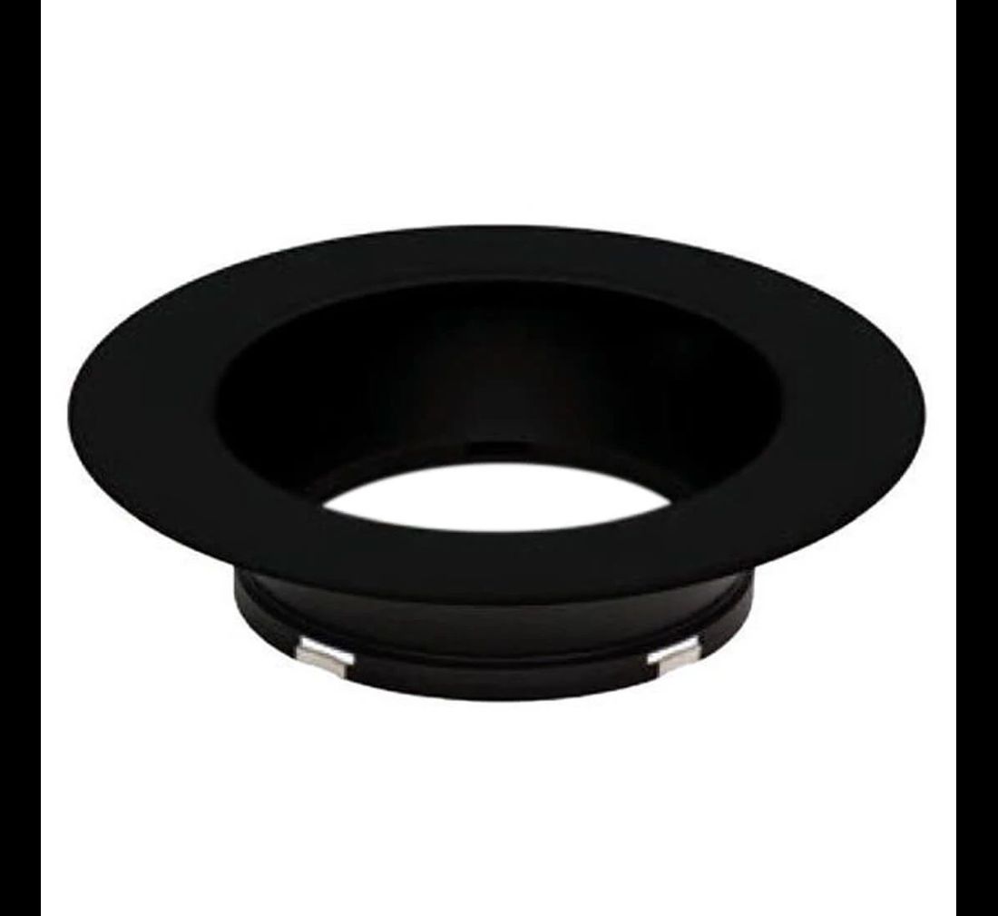 Flat black diffuse finish reflector w/extended black flange